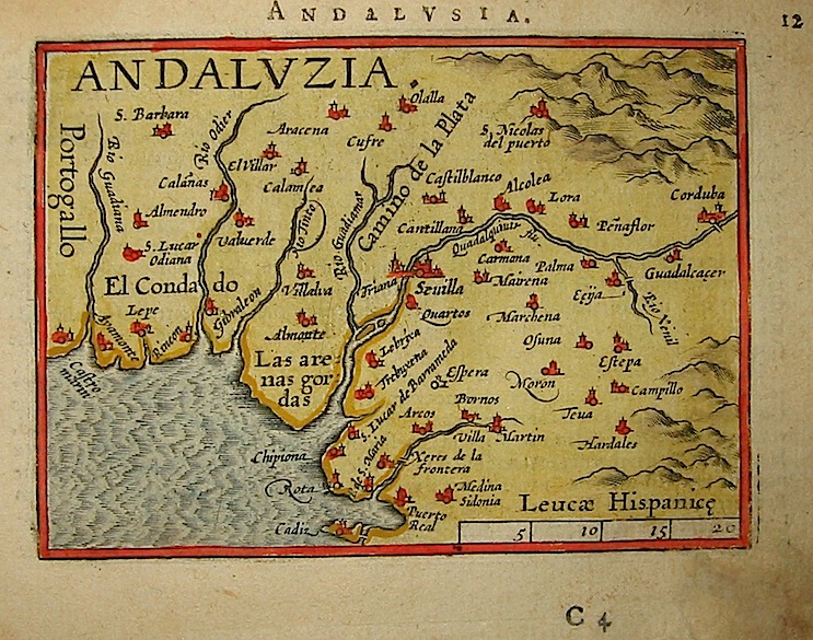 Ortelius Abraham (1528-1598) Andaluzia 1601 Anversa, apud Ioannem Bapt. Vrientum 